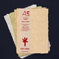 Χειροποίητα χαρτά με διαφορετικές φυτικές ίνες, πακέτο 20 φύλλων, 150γρ, Α5 - 15Χ21εκ.